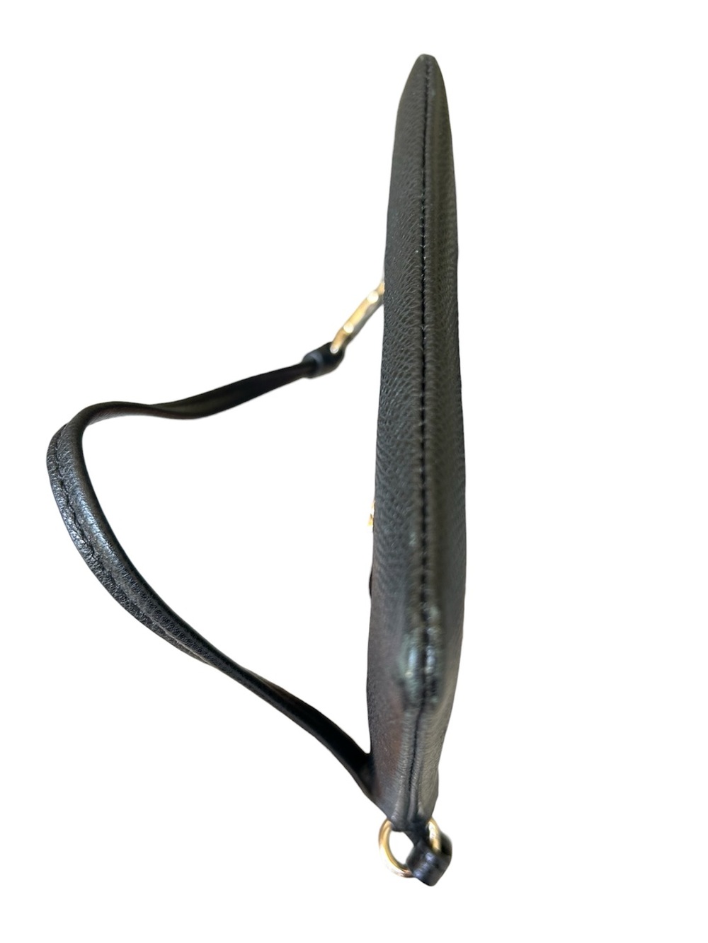 GUC Coach Black Leather Pebbled Wristlet with Gold Hardware - Picture 4 of 5